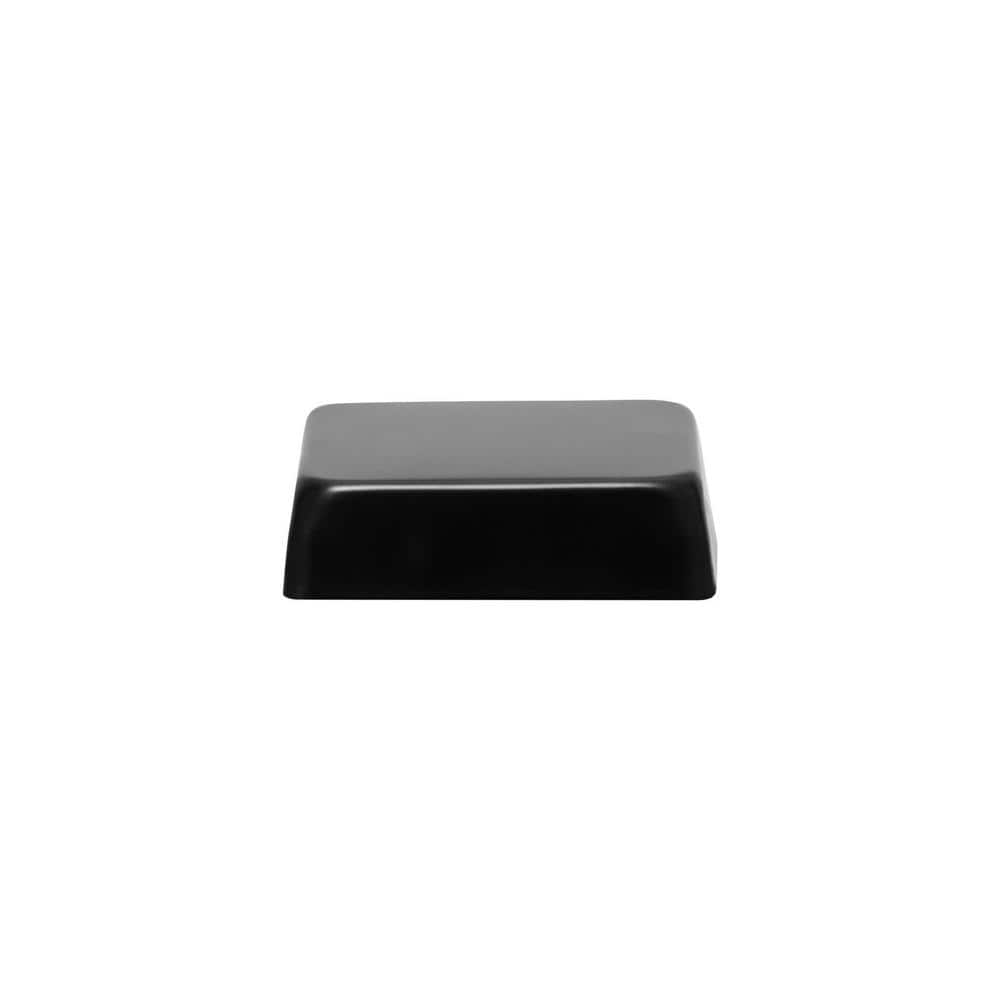 Protectyte 4 in. x 4 in. Black Stainless Steel Flat Top Post Cap with 3/4 in. Lip