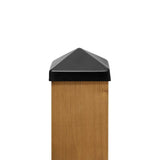 Protectyte 6 in. x 6 in. Black Stainless Steel Pyramid Post Cap with 3/4 in. Lip