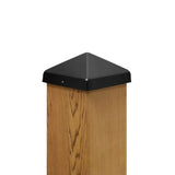 Protectyte 6 in. x 6 in. Black Stainless Steel Pyramid Post Cap with 3/4 in. Lip