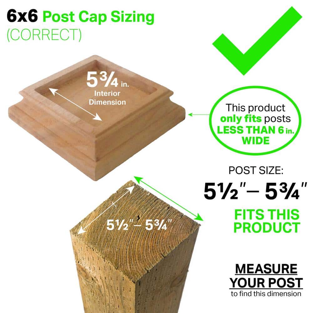 Protectyte 6 in. x 6 in. West Indies Miterless Post Cap with Black Stainless Pyramid