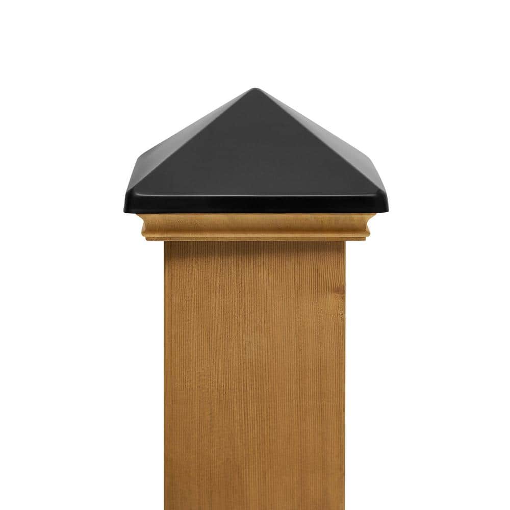 Protectyte 6 in. x 6 in. West Indies Miterless Post Cap with Black Stainless Pyramid
