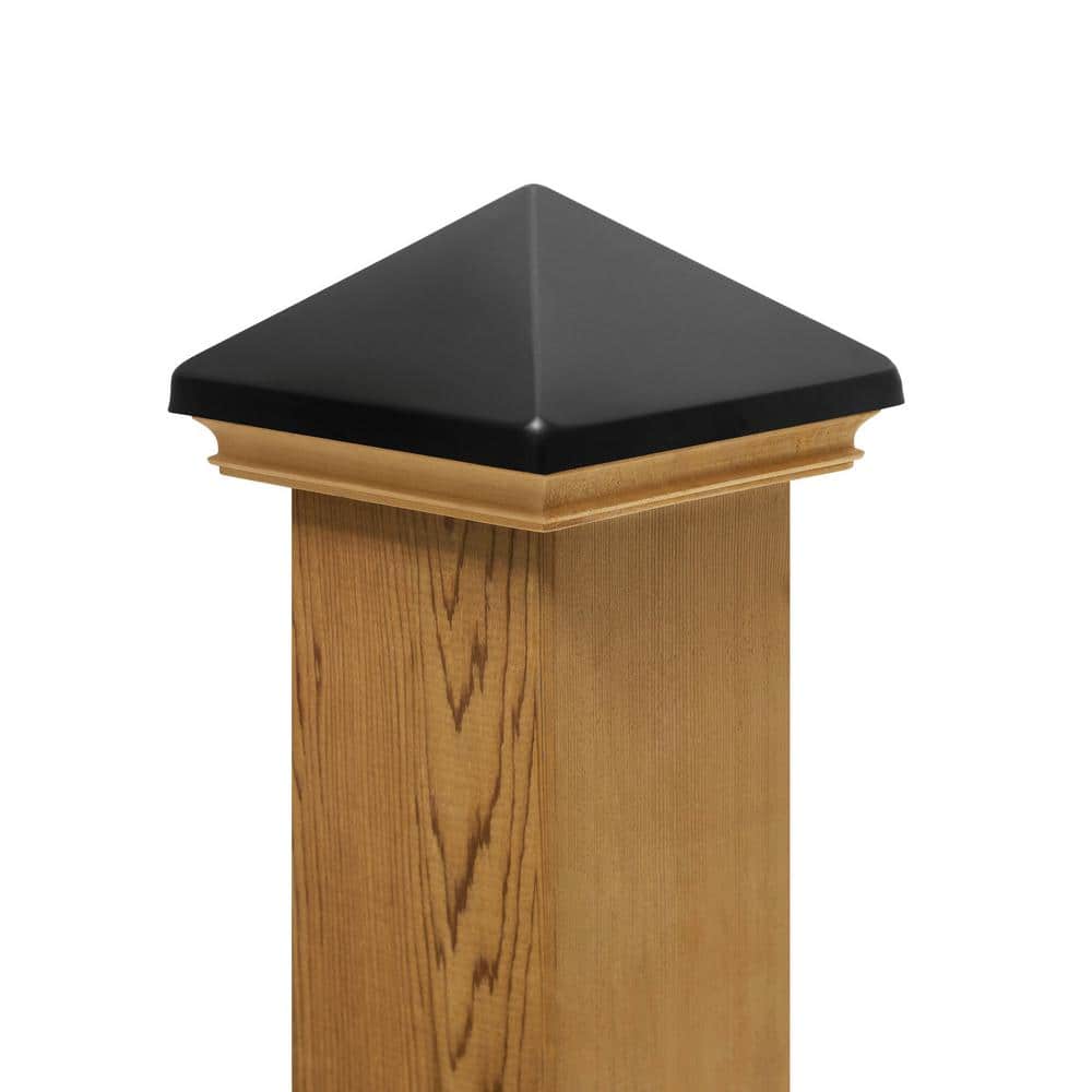 Protectyte 6 in. x 6 in. West Indies Miterless Post Cap with Black Stainless Pyramid
