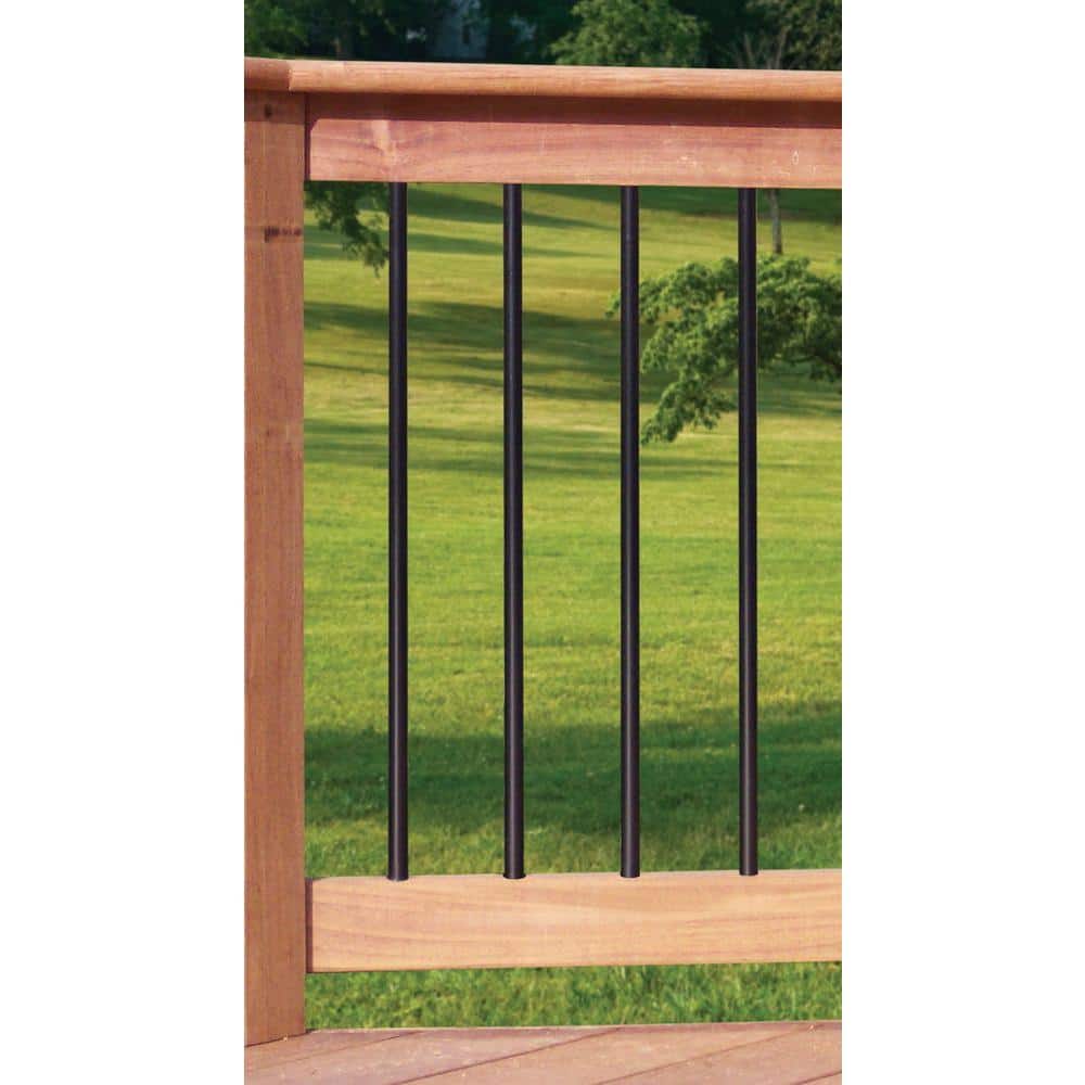 ProWood 3/4 in. x 32 in. Black Aluminum Round Baluster (15-Pack)