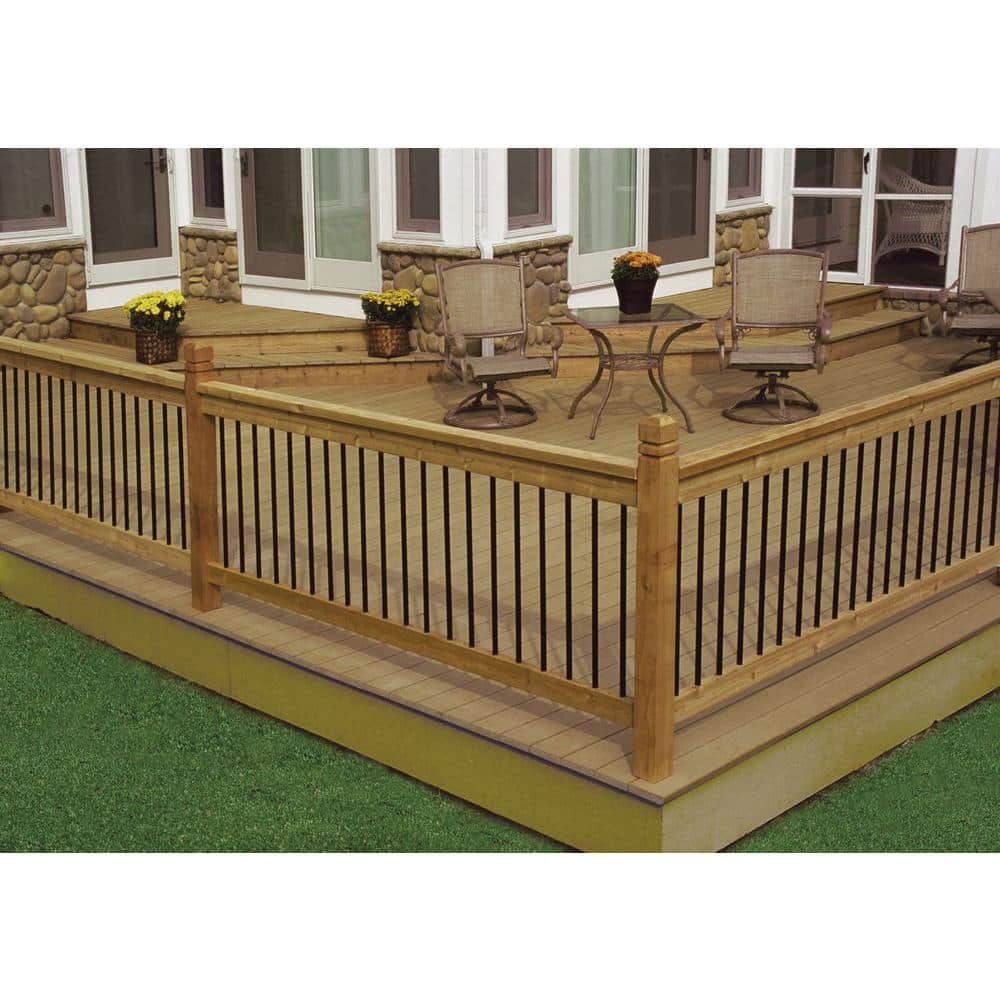 ProWood 3/4 in. x 32 in. Black Aluminum Round Baluster (15-Pack)