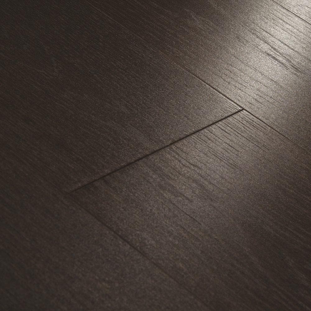 Pergo Defense+ Black Raven Oak 3/8 in. T x 7.5 in. W Click Lock Wire Brushed Engineered Hardwood Flooring (24.54 sq. ft./Case)
