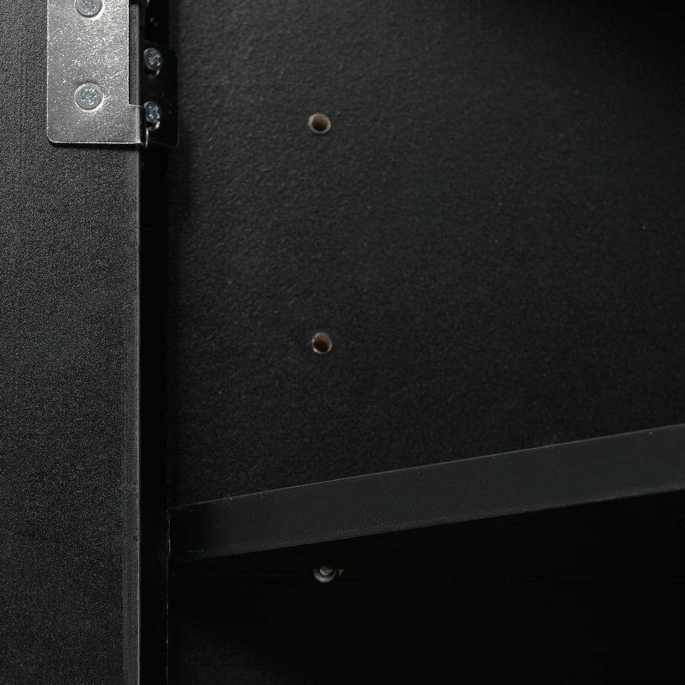 17.2 in. W x 17.2 in. D x 31.5 in. H Black Ready to Assemble Corner Cabinet Kitchen Cabinet Bathroom Adjustable Shelves