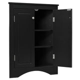 17.2 in. W x 17.2 in. D x 31.5 in. H Black Ready to Assemble Corner Cabinet Kitchen Cabinet Bathroom Adjustable Shelves