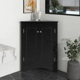 17.2 in. W x 17.2 in. D x 31.5 in. H Black Ready to Assemble Corner Cabinet Kitchen Cabinet Bathroom Adjustable Shelves
