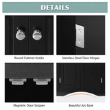 17.2 in. W x 17.2 in. D x 31.5 in. H Black Ready to Assemble Corner Cabinet Kitchen Cabinet Bathroom Adjustable Shelves