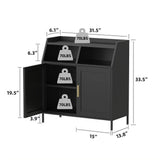 Metal 31.5-in W x 6.1-in D x 33.5-in H in Black Ready to Assemble Kitchen Cabinet with Storage and Doors