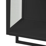 23.62 in. W x 9.06 in. D x 30.71 in. H in Black Ready to Assemble Wall Cabinet, 2-Tier Storage Open Shelf and Towel Rack