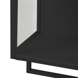 23.62 in. W x 9.06 in. D x 30.71 in. H in Black Ready to Assemble Wall Cabinet, 2-Tier Storage Open Shelf and Towel Rack
