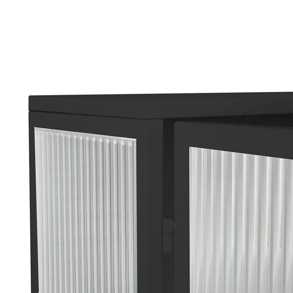 23.62 in. W x 9.06 in. D x 30.71 in. H in Black Ready to Assemble Wall Cabinet, 2-Tier Storage Open Shelf and Towel Rack