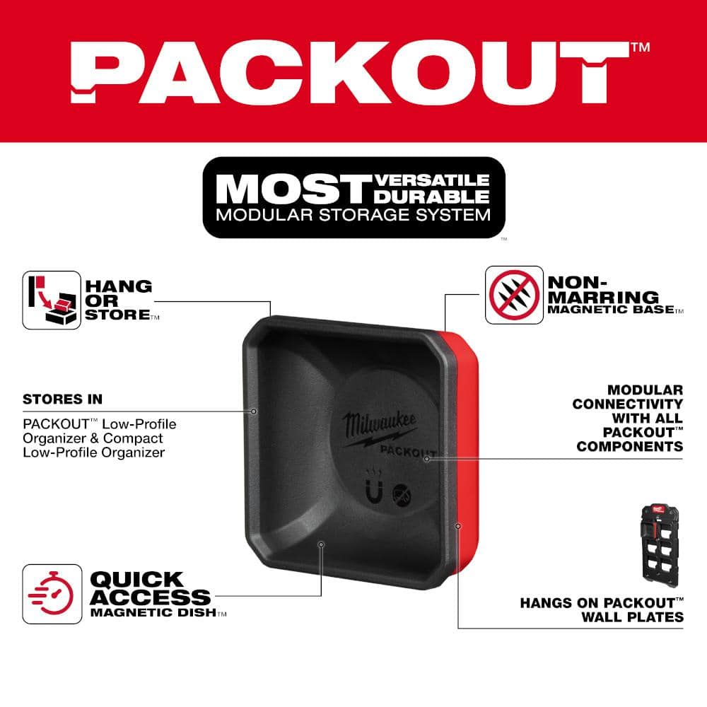 Milwaukee PACKOUT Magnetic Bin Tool Holder, 4 in. x 4 in. x 2 in.