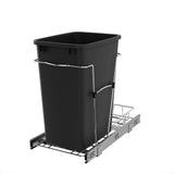 Rev-A-Shelf 35-Quart Plastic Pull-Out Trash Can, Bottom-Mount, Black Bin