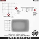 Rev-A-Shelf 35-Quart Plastic Pull-Out Trash Can, Bottom-Mount, Black Bin