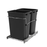 Rev-A-Shelf 35-Quart Plastic Pull-Out Trash Can, Double Bin, Bottom-Mount