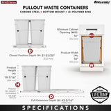 Rev-A-Shelf 35-Quart Plastic Pull-Out Trash Can, Double Bin, Bottom-Mount