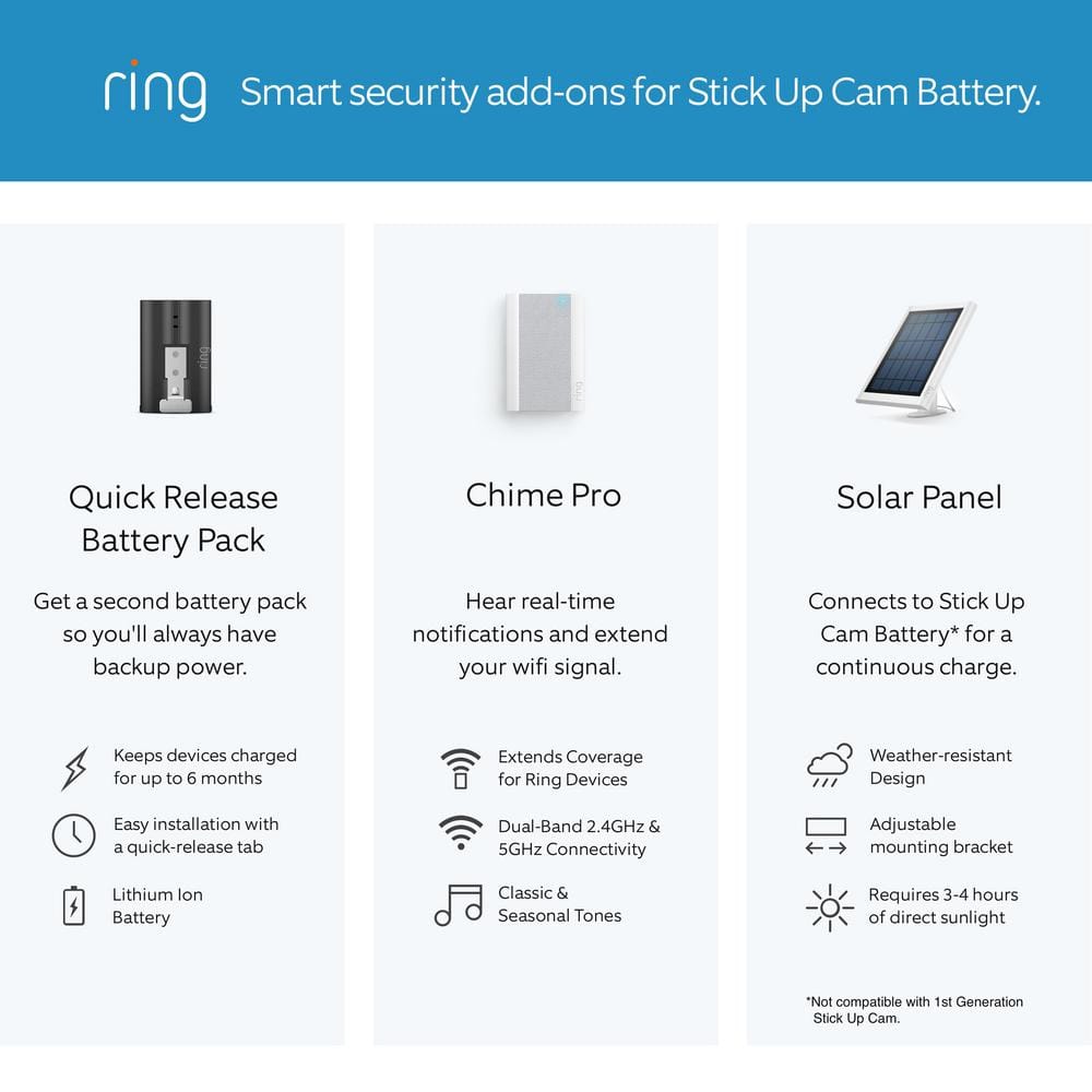 Ring Stick Up Cam Battery - Wireless Camera Indoor/Outdoor Smart Security Wi-Fi Video with 2-Way Talk, Night Vision, Black