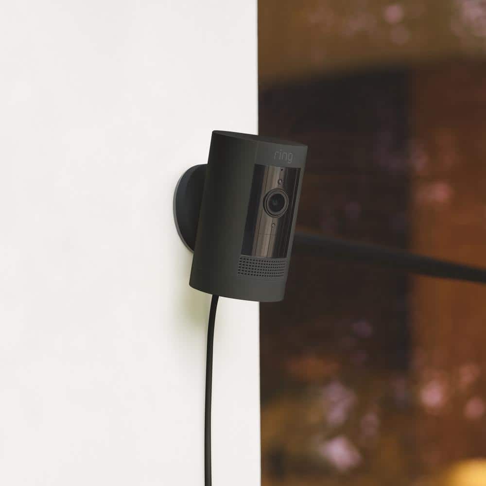 Ring Stick Up Cam Plug-In -Wired Camera Indoor/Outdoor Smart Security Wi-Fi Video with 2-Way Talk, Night Vision, Black
