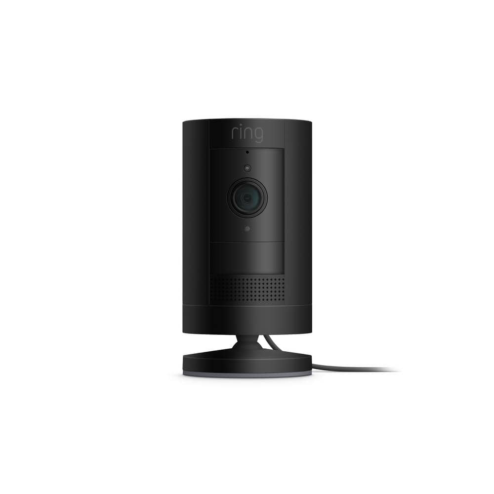 Ring Stick Up Cam Plug-In -Wired Camera Indoor/Outdoor Smart Security Wi-Fi Video with 2-Way Talk, Night Vision, Black