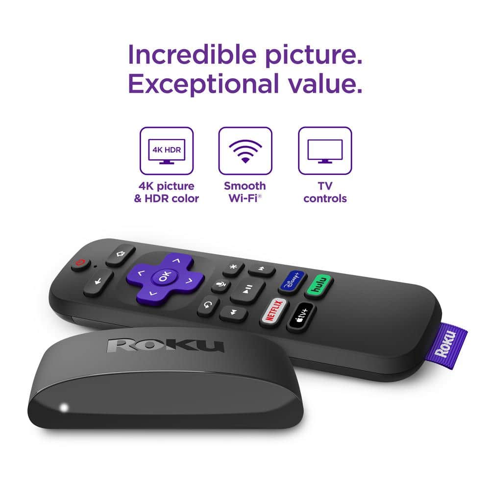 Roku Express 4K+:Streaming Device HD/4K/HDR, Fast Wi-Fi, Voice Remote with TV controls, and Premium HDMI Cable