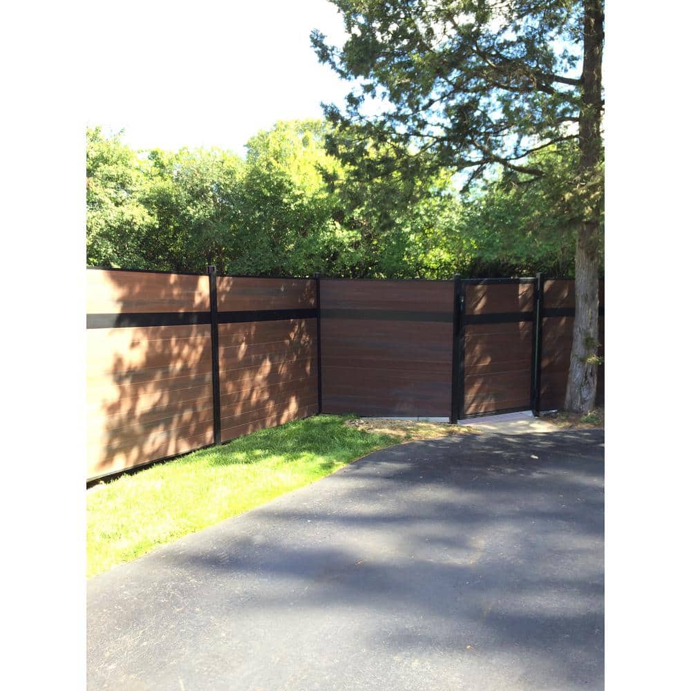 EuroFence Euro Style 6 ft. H x 6 ft. W Estate Black Rose Aluminum/Composite Horizontal Fence Section