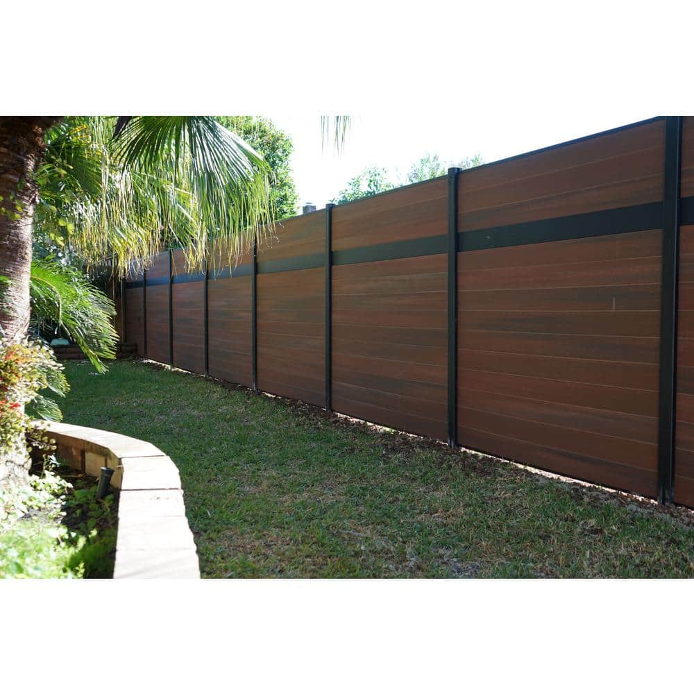 EuroFence Euro Style 6 ft. H x 6 ft. W Estate Black Rose Aluminum/Composite Horizontal Fence Section