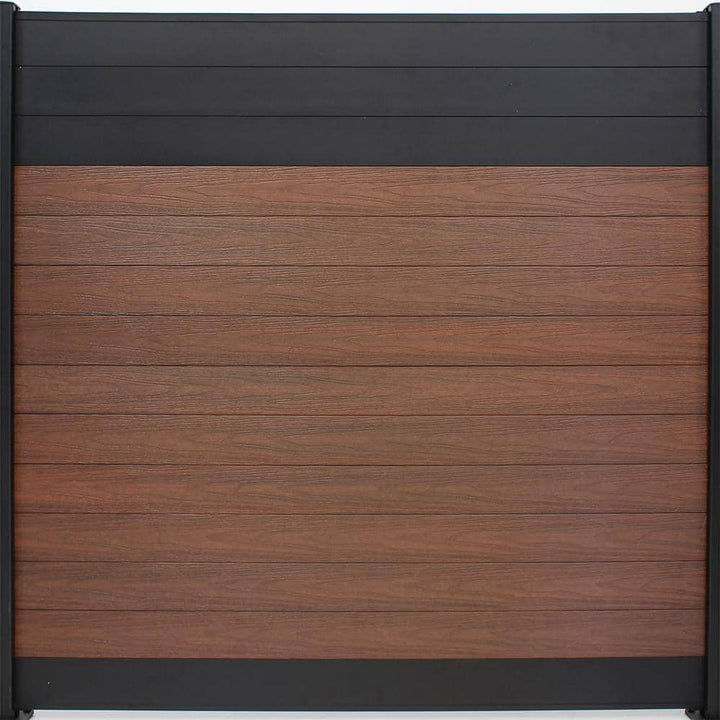 EuroFence Euro Style 6 ft. H x 6 ft. W Black Top Black Rose Aluminum/Composite Horizontal Fence Section