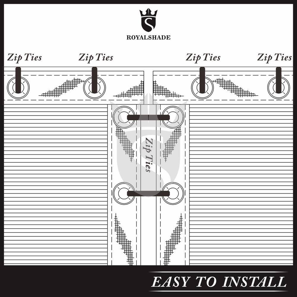 ROYAL SHADE 57 in. x 50 ft. Black Mesh Fabric Privacy Fence Screen with Perimeter Stitched Edges and Grommets