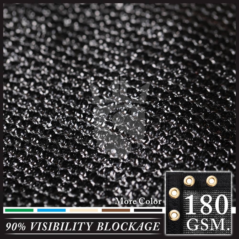 ROYAL SHADE 57 in. x 50 ft. Black Mesh Fabric Privacy Fence Screen with Perimeter Stitched Edges and Grommets