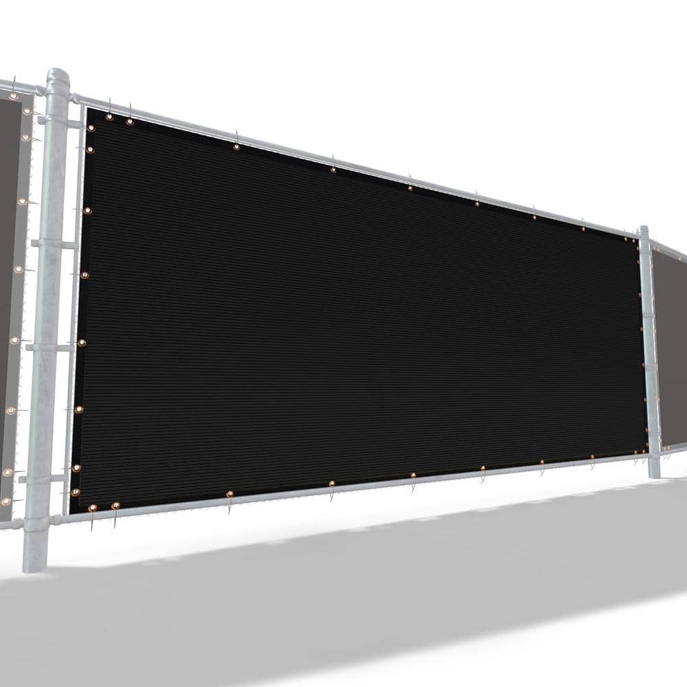 ROYAL SHADE 69 in. x 25 ft. Black Mesh Fabric Privacy Fence Screen with Perimeter Stitched Edges and Grommets