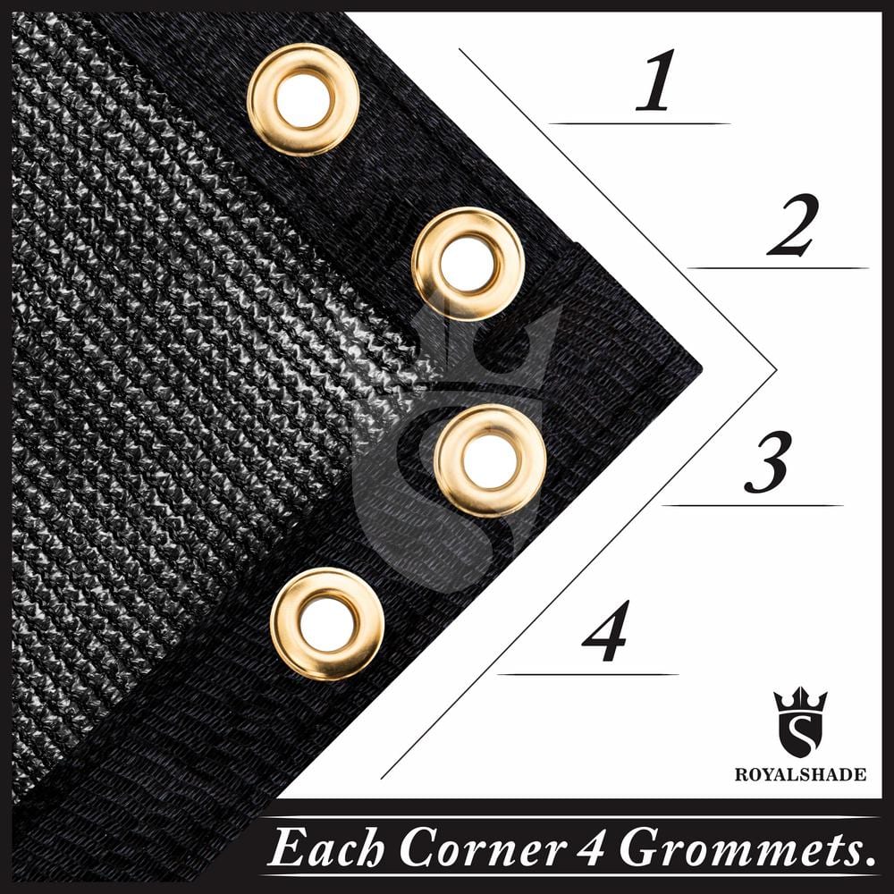 ROYAL SHADE 69 in. x 25 ft. Black Mesh Fabric Privacy Fence Screen with Perimeter Stitched Edges and Grommets