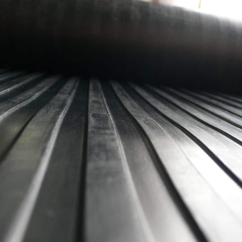 Rubber-Cal Corrugated Wide Rib 3 ft. x 15 ft. Black Rubber Flooring (45 sq. ft.)