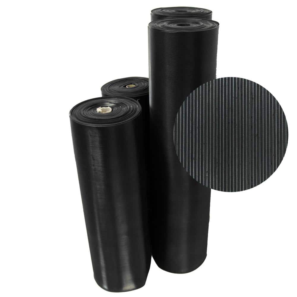 Rubber-Cal Corrugated Fine Rib 1/8 in. x 4 ft. x 8 ft. Rubber Runner