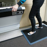 Rubber-Cal "Bubble-Top" Anti-Fatigue Floor Mat, 5/8 in Thick, 2 ft x 3 ft, Black Borders