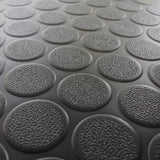 Rubber-Cal Coin Grip 4 ft. x 6 ft. Black Commercial Grade PVC Flooring