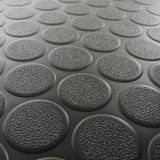 Rubber-Cal Coin Grip 4 ft. x 15 ft. Black Commercial Grade PVC Flooring