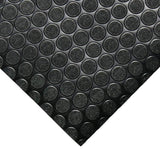 Rubber-Cal Coin Grip 4 ft. x 15 ft. Black Commercial Grade PVC Flooring
