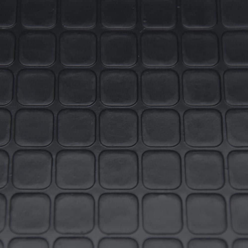 Rubber-Cal "Block-Grip" 4 ft. x 8 ft. Black Commercial PVC Flooring
