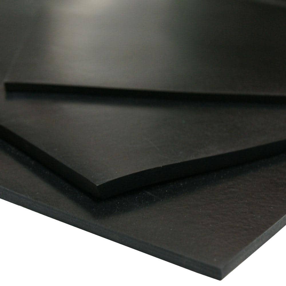 Rubber-Cal 50A Durometer Neoprene Sheet - 1/8 in. T x 24 in. W x 12 in. L - Smooth Finish - Black Rubber Sheet (2 sq. ft.)