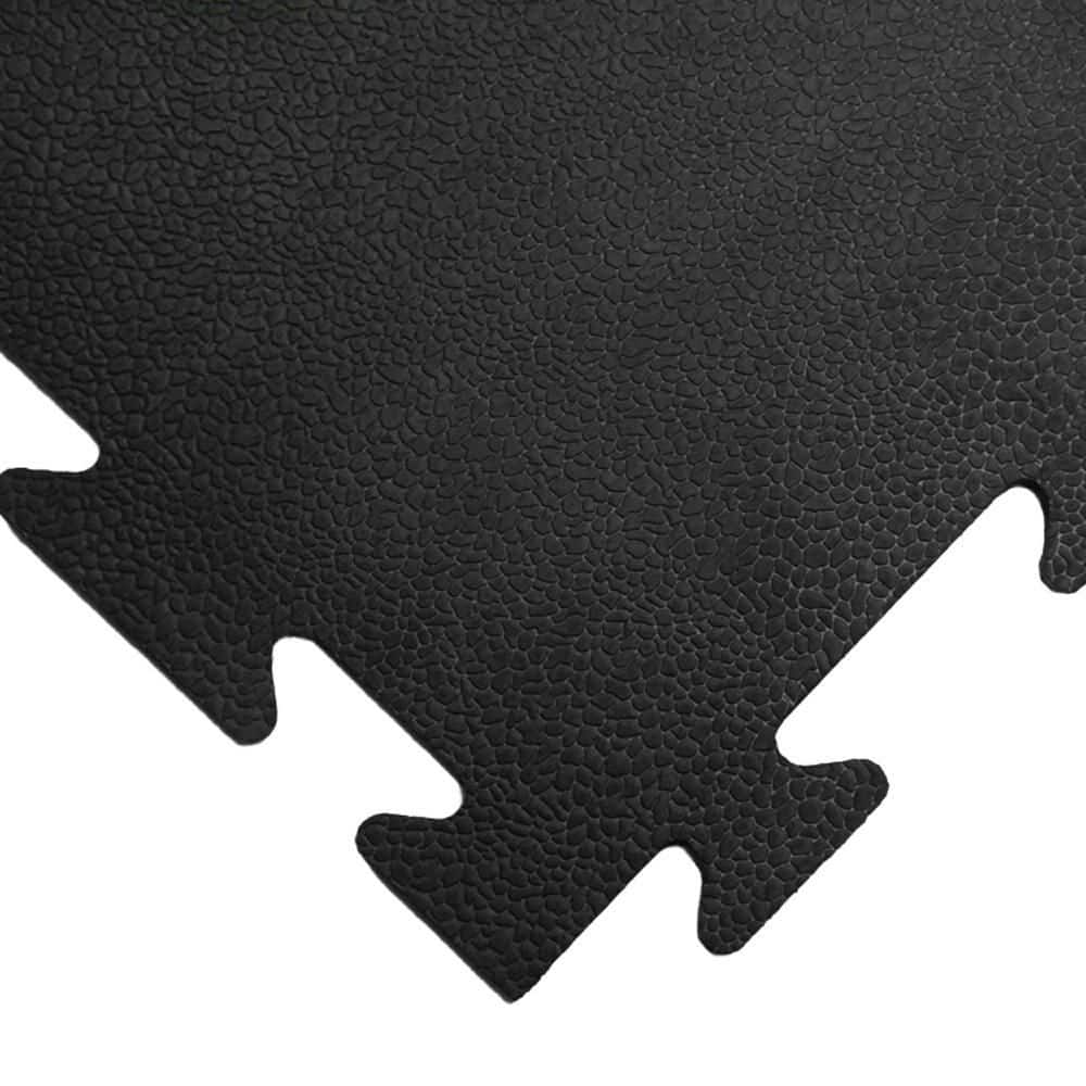 Rubber-Cal Armor-Lock (Fitness) 3/8 in. x 20 in. x 20 in. Black Interlocking Rubber Tiles (16-Pack, 44 sq. ft.)
