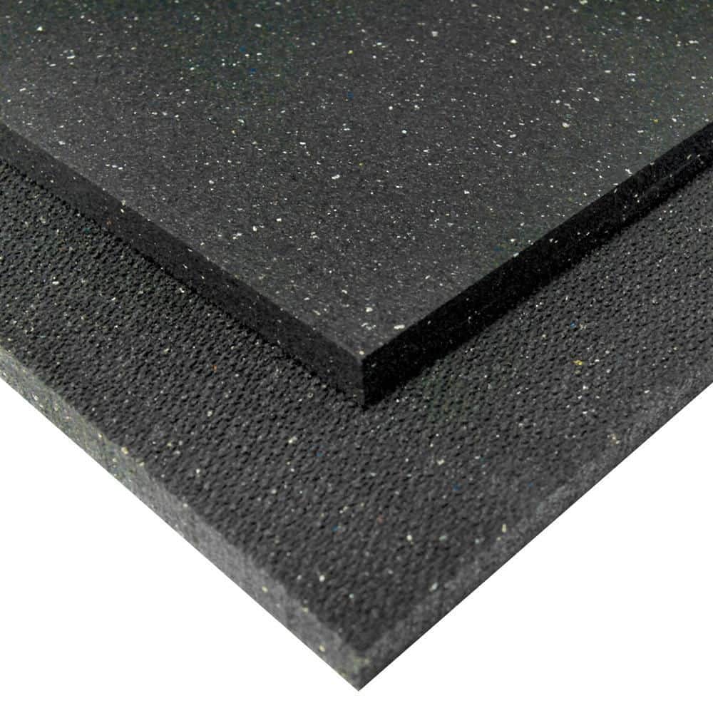Rubber-Cal Shark Tooth Heavy-Duty Rubber Mat - Black, 36 x 24 x 0.75 in.