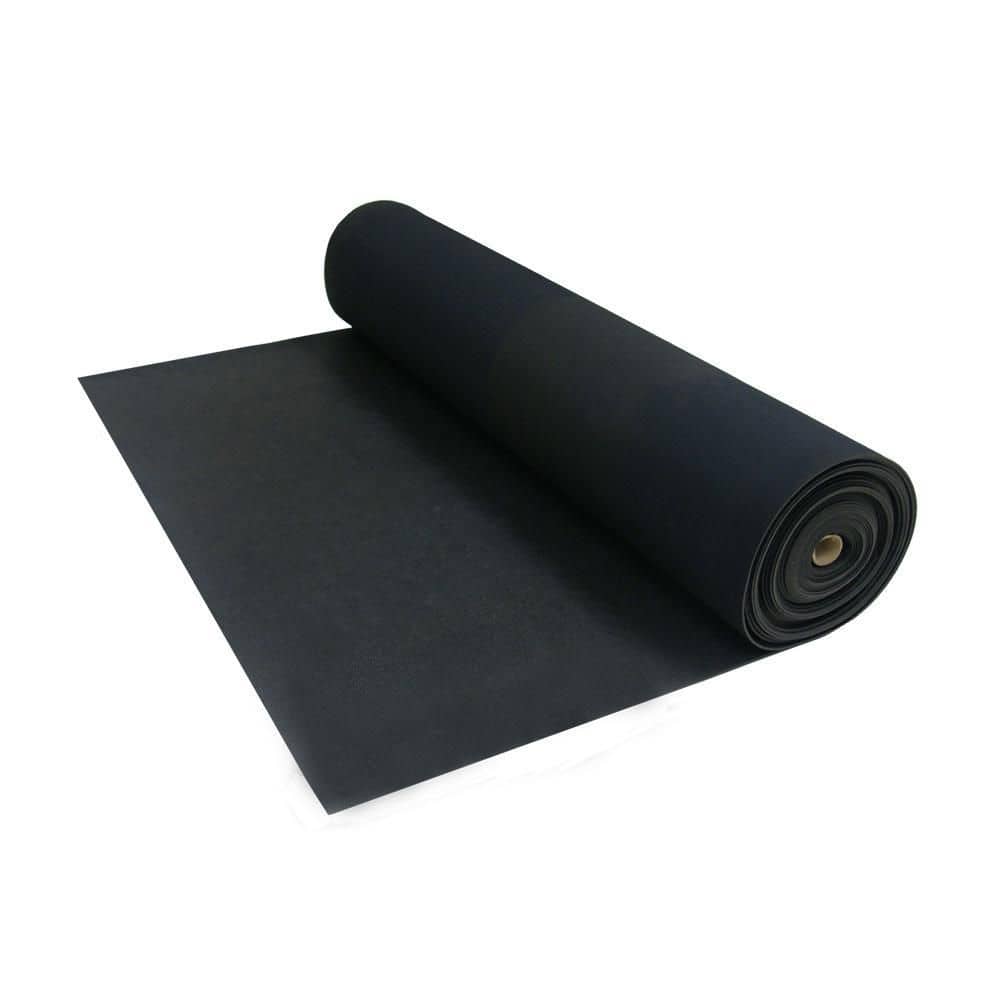 Rubber-Cal "Tuff-n-Lastic" Rubber Runner Mat, 1/8 in. Thick x 48 in. Wide x 4 ft. Long, Rolled Rubber Flooring, Black