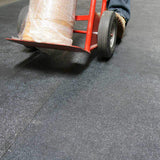 Rubber-Cal "Tuff-n-Lastic" Rubber Runner Mat, 1/8 in. T x 48 in. W x 9 ft. L, Rolled Rubber Flooring, Black