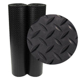 Rubber-Cal Diamond Plate 4 ft. x 4 ft. Black Rubber Flooring (16 sq. ft.)
