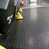 Rubber-Cal Diamond Plate 4 ft. x 5 ft. Black Rubber Flooring (20 sq. ft.)