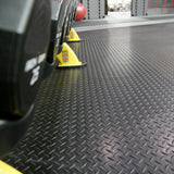 Rubber-Cal Diamond Plate 4 ft. x 2.5 ft. Black Rubber Flooring (10 sq. ft.)
