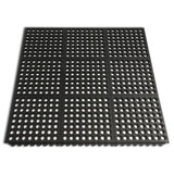 Rubber-Cal Dura-Chef Interlock Anti-Fatigue Mat – 5/8 in. x 3 ft. x 3 ft., Black Rubber
