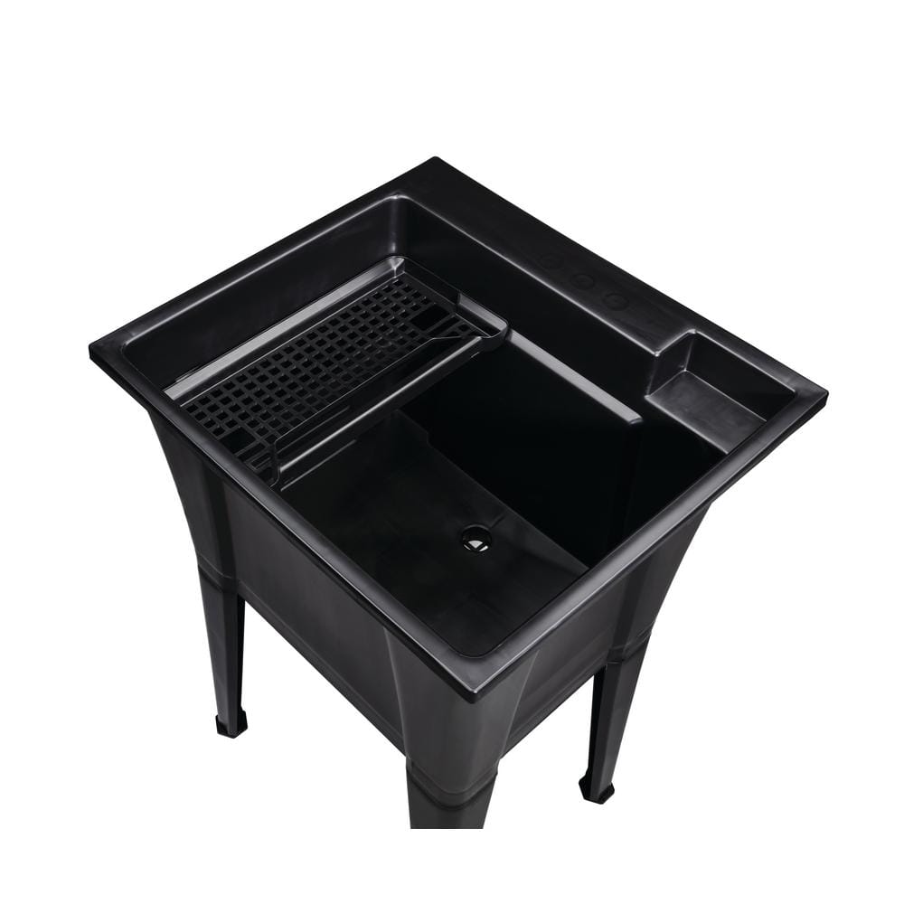 RUGGED TUB 24 in. x 22 in. Black Utility/Laundry Sink